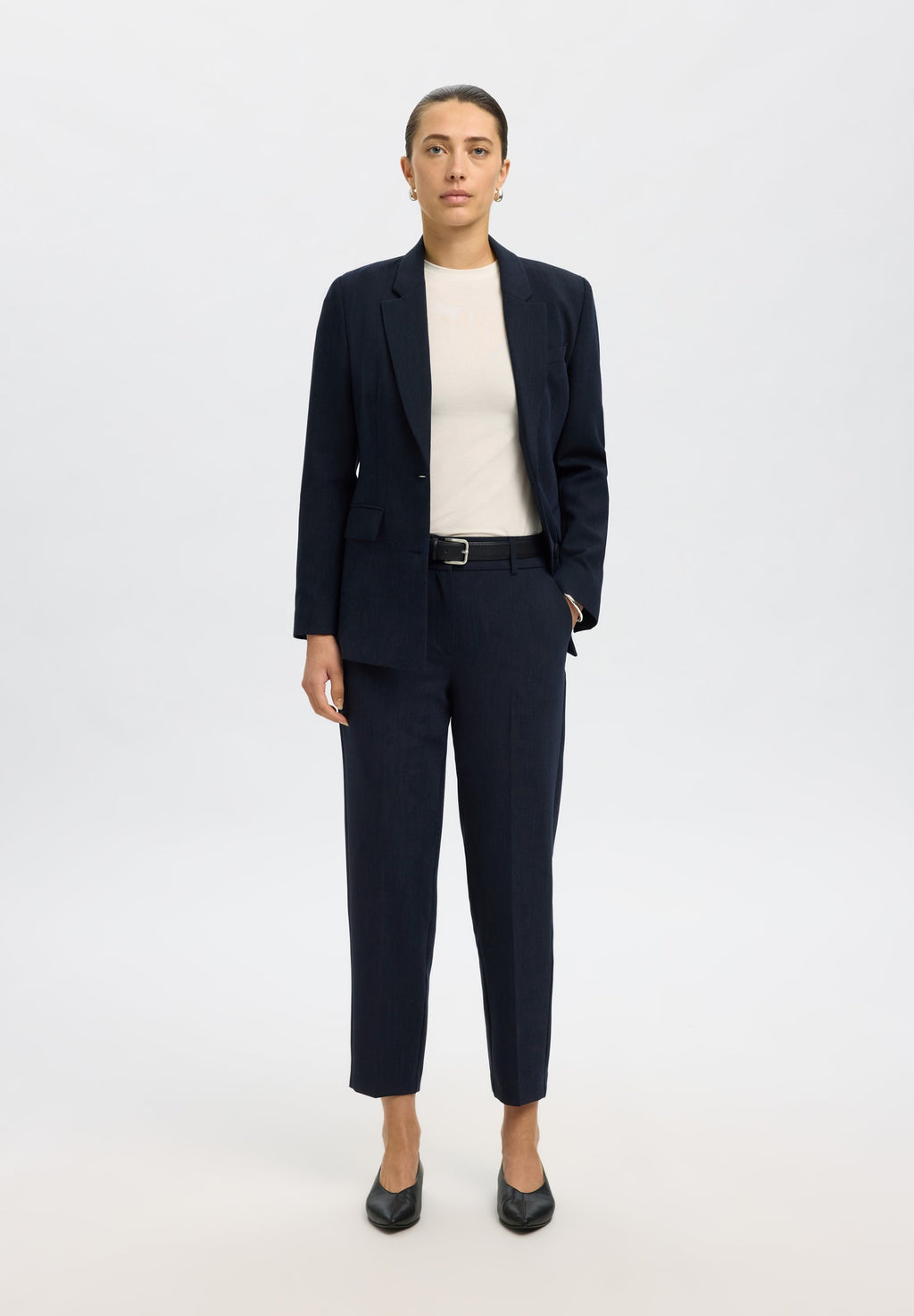 Selected Tapered viscose blend cropped