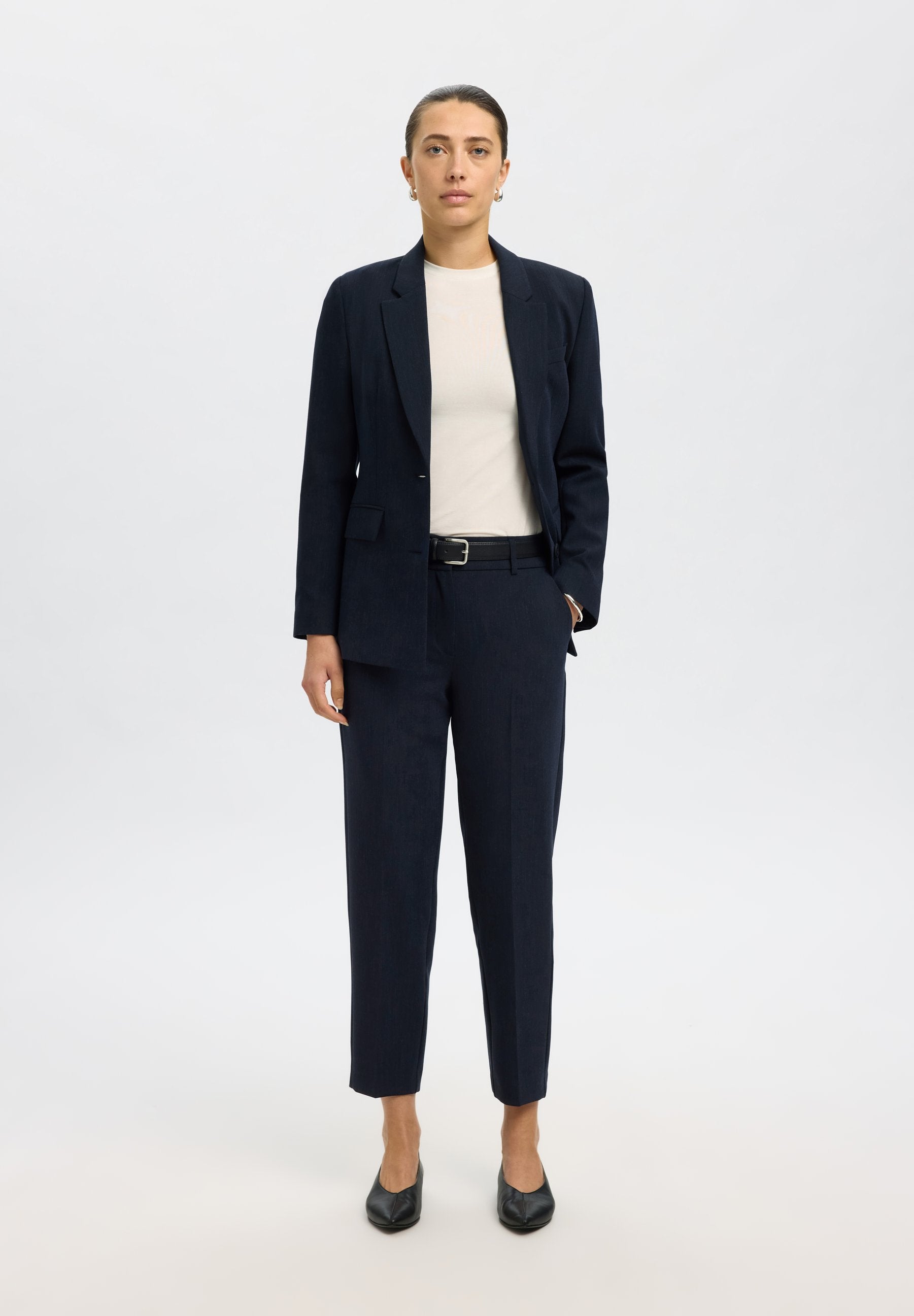 Selected Tapered viscose blend cropped