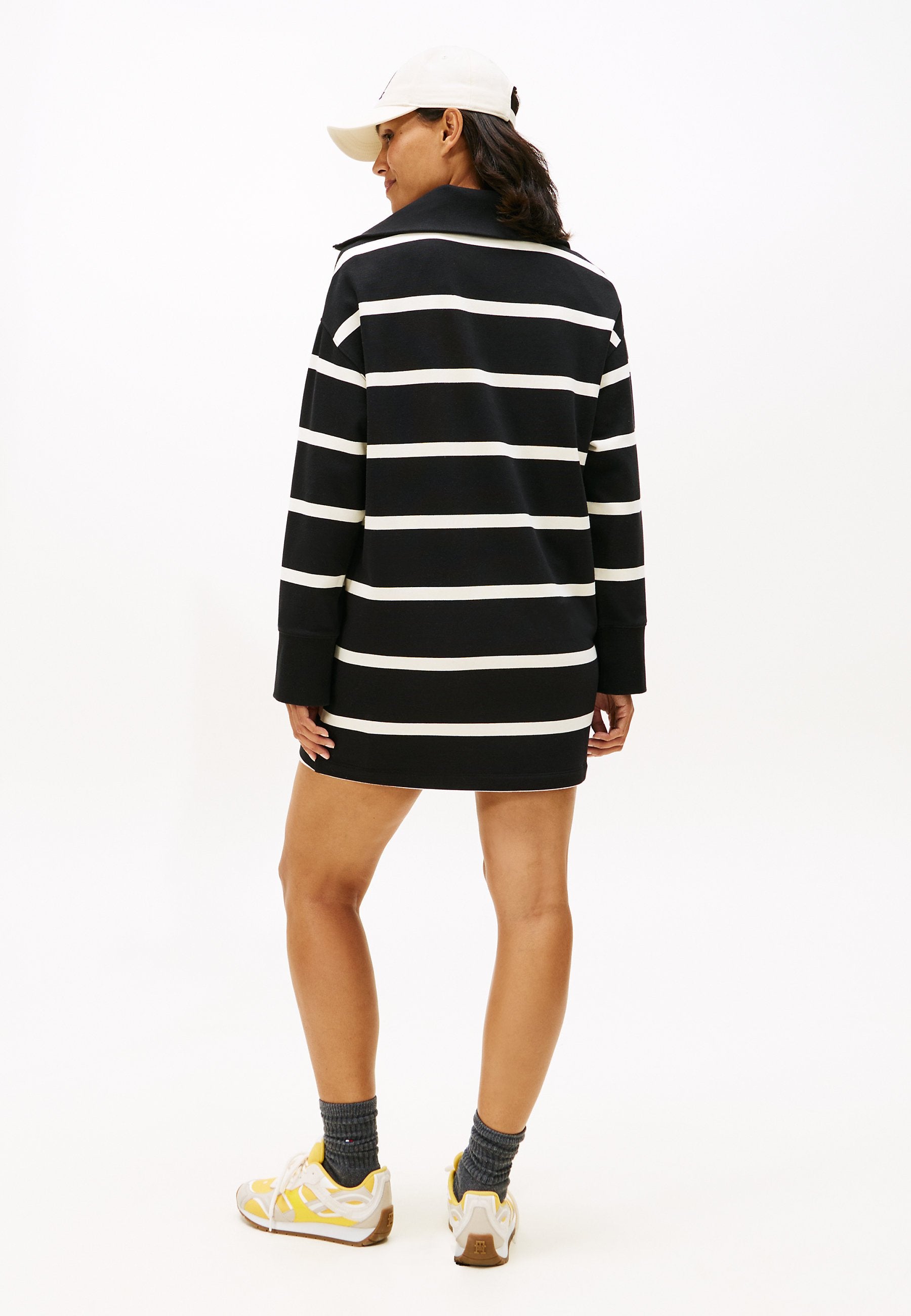 HALF-ZIP RELAXED MINI SWEATSHIRT DRESS Media 3