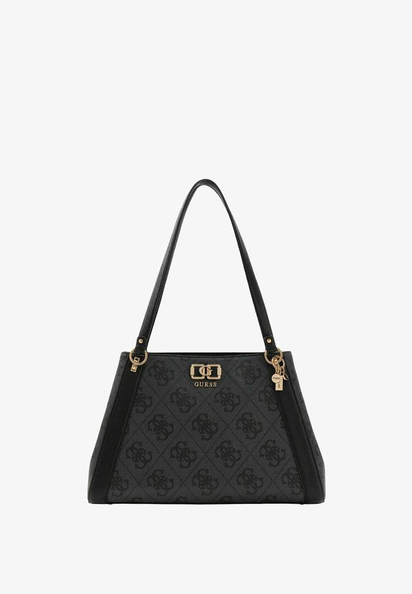 Guess KARNILLA GIRLFRIEND CARRYALL - Handbag - coal logo