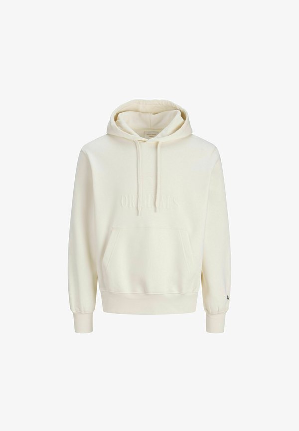 Jack & Jones JORFREDERIKSBERG MONOGRAM HOOD - Hoodie - whisper white