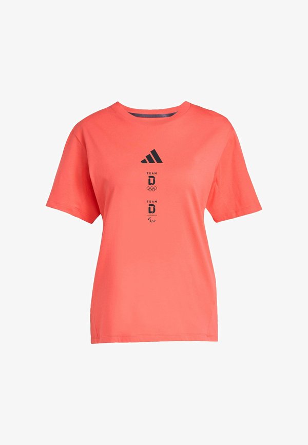adidas Performance TEAM D GRAPHIC  - Sports T-shirt - semi lucid red