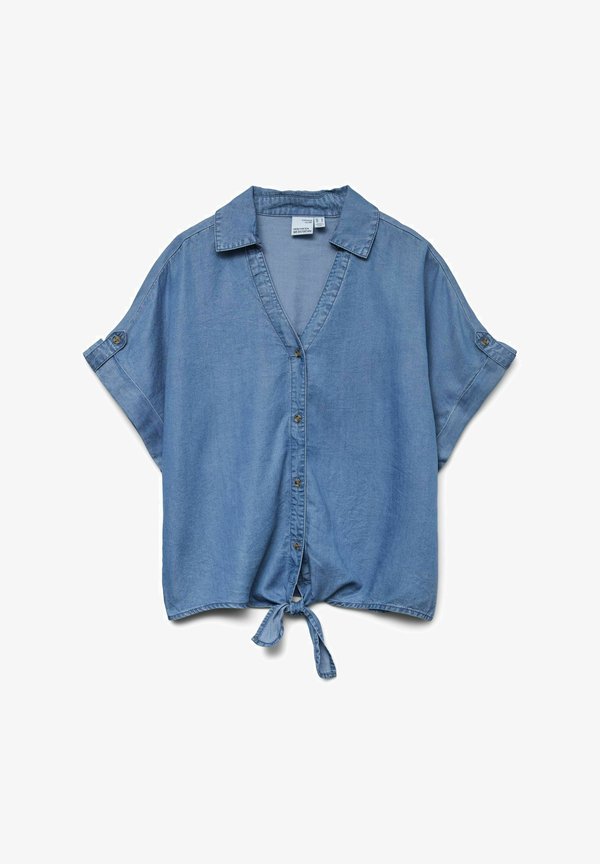 Vero Moda Denim VMFLEUR - Button-down blouse - medium blue denim