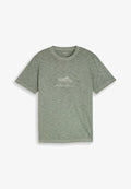 TOM TAILOR IN MELANGE-OPTIK - Print T-shirt - greyish shadow olive