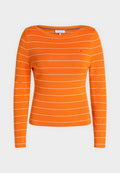 Tommy Hilfiger FULL NEEDLE BOAT - Jumper - fine stp orange thunder / ecru
