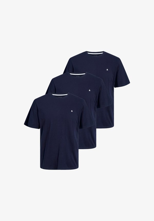 Jack & Jones 3 PACK - Basic T-shirt - navy blazer