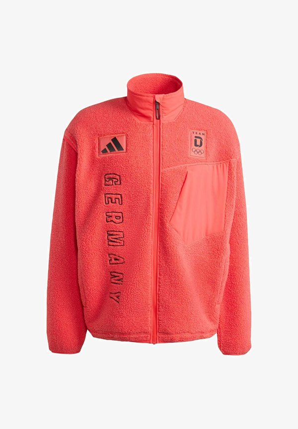 adidas Performance TEAM D XPLORIC HIGH PILE  - Fleece jacket - semi lucid red