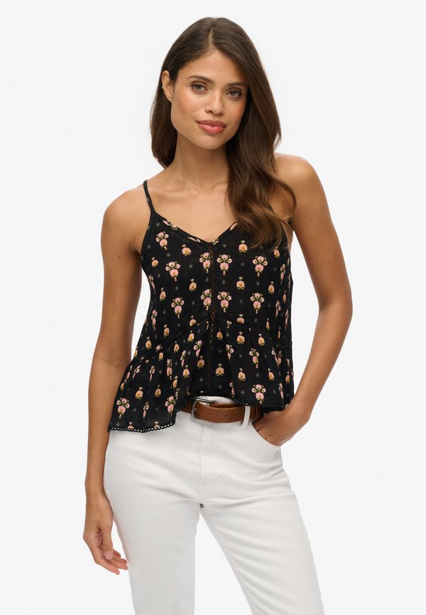 Superdry & Co LADDER TRIM - Top - decorative sister print black