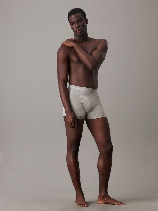 Calvin Klein Underwear TRUNK COTTON STRETCH 3 PACK  - Trunks - grey heather