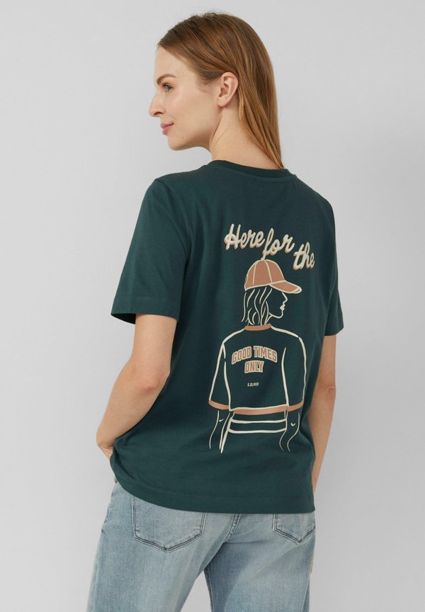 s.Oliver Print T-shirt - tannengrün