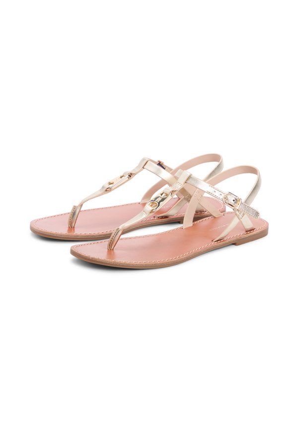Tommy Hilfiger METALLIC LEATHER TOE POST FLAT SANDALS