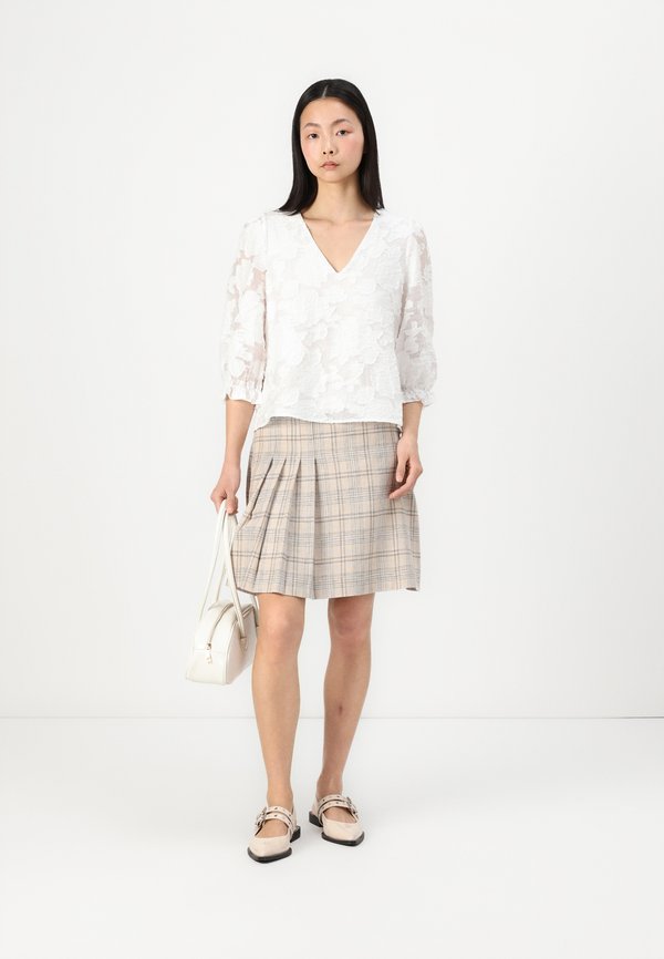 Selected Pleated Linen Blend Checked
