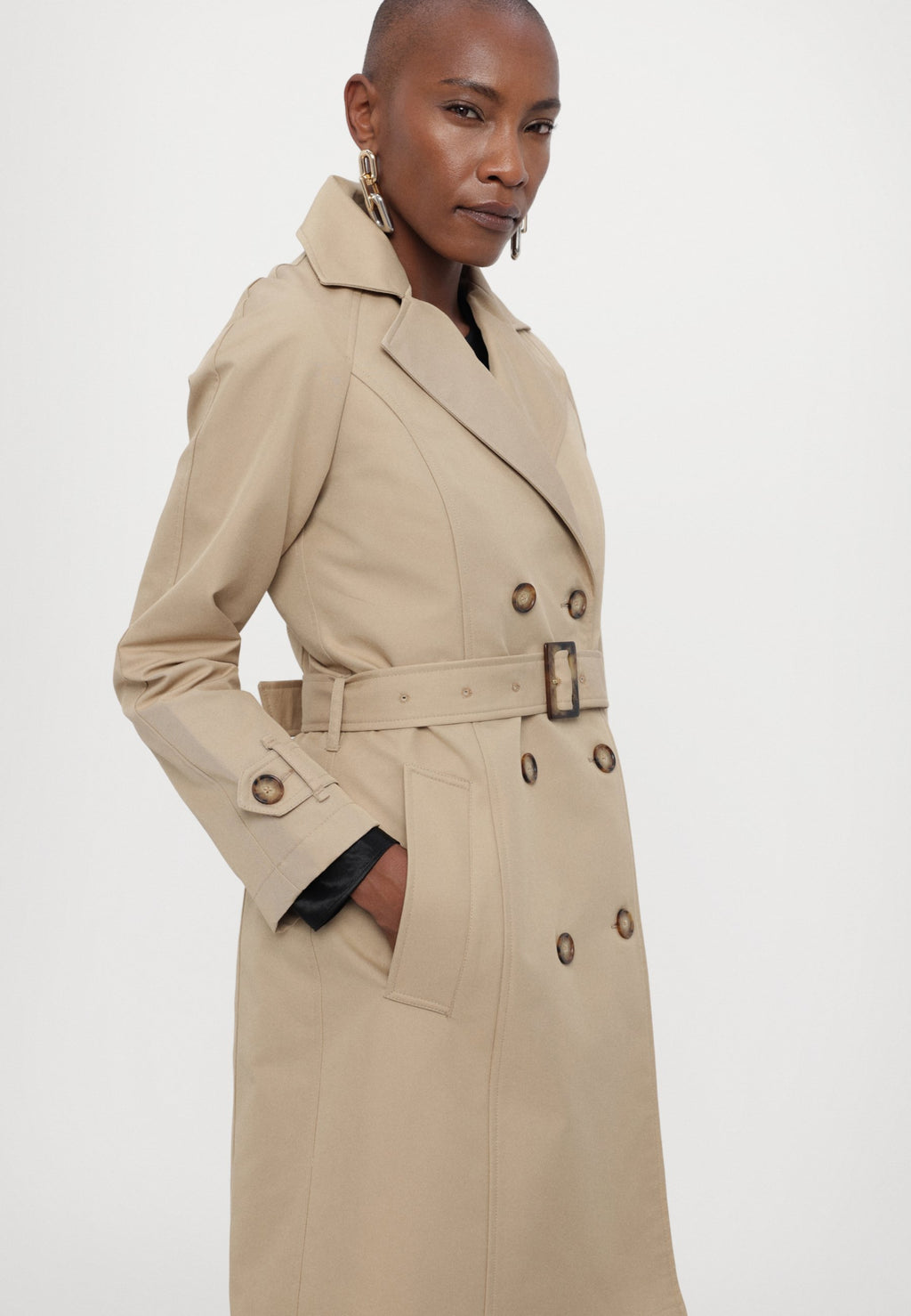 STUDIO ID LONG DOUBLE BUTTON WITH DETACHABLE LINING
