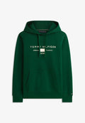 Tommy Hilfiger LOGO TERRY DRAWSTRING HOODY - Hoodie - nocturnal green