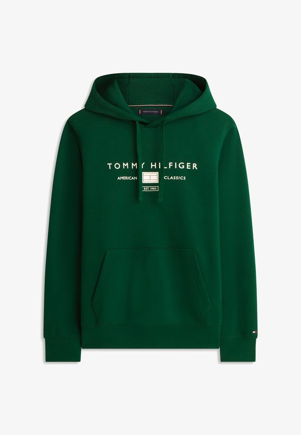 Tommy Hilfiger LOGO TERRY DRAWSTRING HOODY - Hoodie - nocturnal green