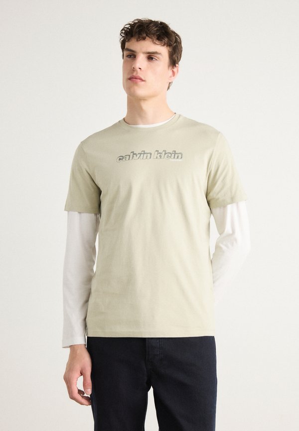 Calvin Klein Jeans Print T-shirt - moss gray
