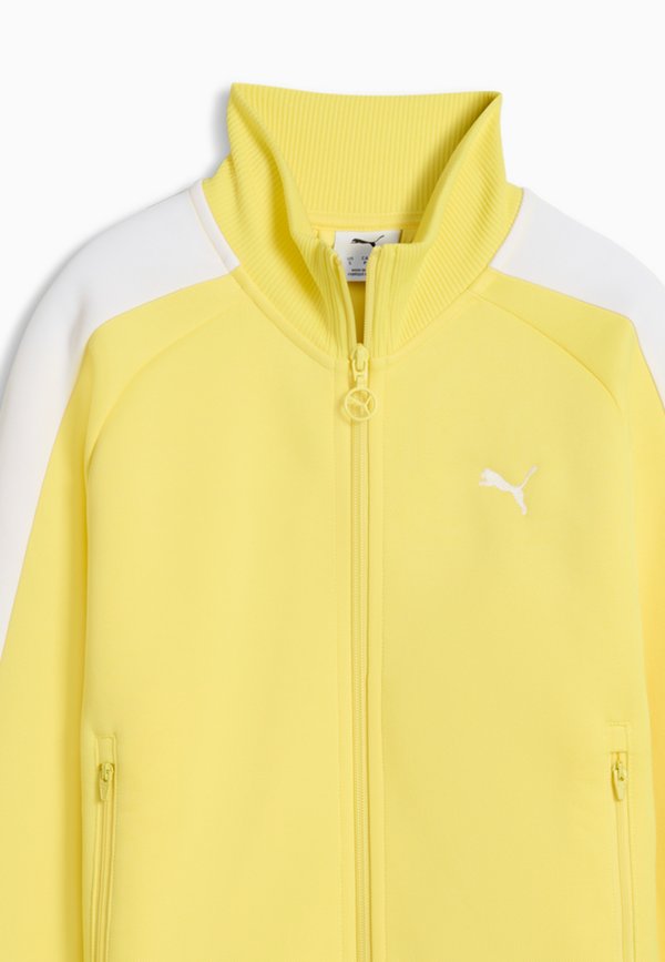 Puma T7 ALWAYS ON SHORT TRACK JACKET - Zip-up sweatshirt - lemon meringue