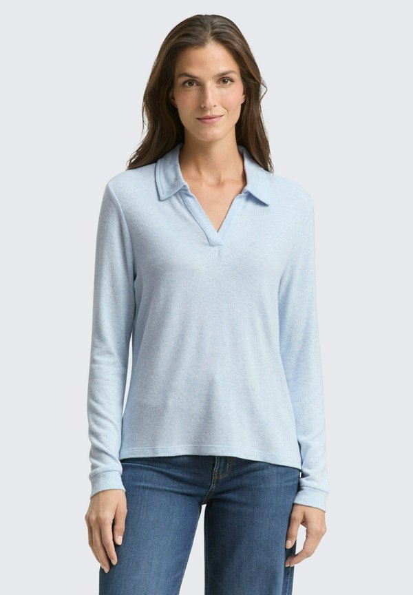 TOM TAILOR COSY MIT KRAGEN - Polo shirt - light fjord blue melange