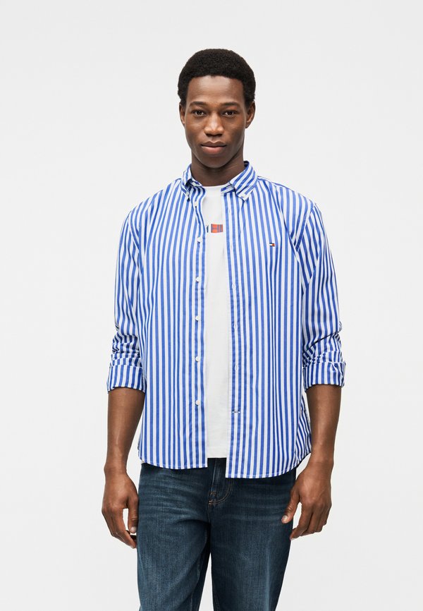 Tommy Hilfiger TH FLEX REGULAR FIT STRIPE POPLIN SHIRT - Shirt - wedge blue / stripe