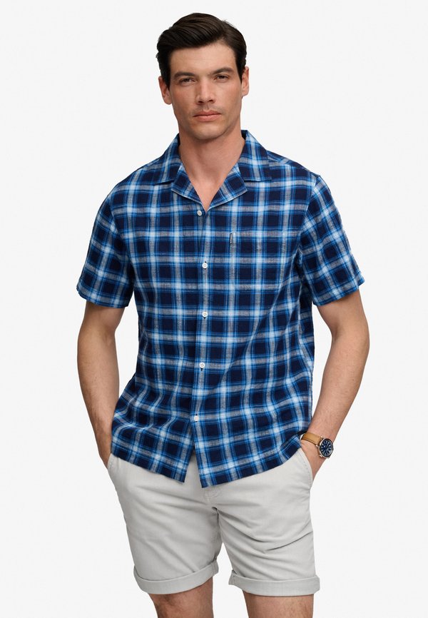 Superdry & Co SUPERDRY CABANA CHECK SHORT SLEEVE SHIRT.. - Shirt - haven check navy