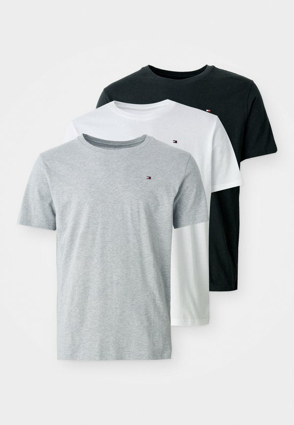 Tommy Hilfiger SIGNATURE CTN ESS 3PACK SS TEE - Undershirt - white/black/grey heather