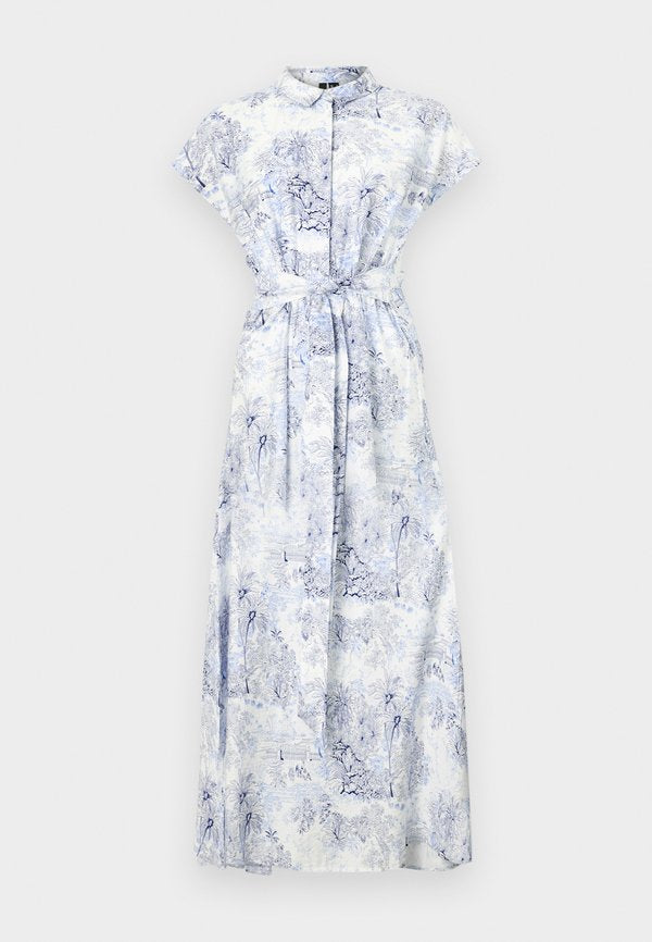 Vero Moda VMMISS LONG DRESS - Shirt dress - bit of blue/blue landscape