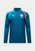 Puma PORTUGAL FPF TRAINING 1/4 ZIP TOP - Long sleeved top - ocean tropic/silver-coloured mist