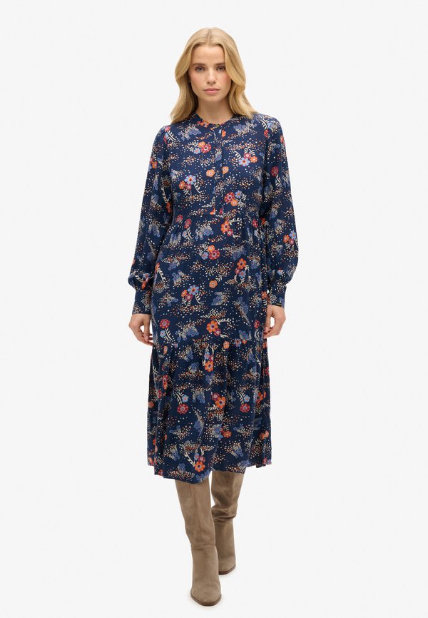 Superdry & Co LONG SLEEVE TIERED MIDI