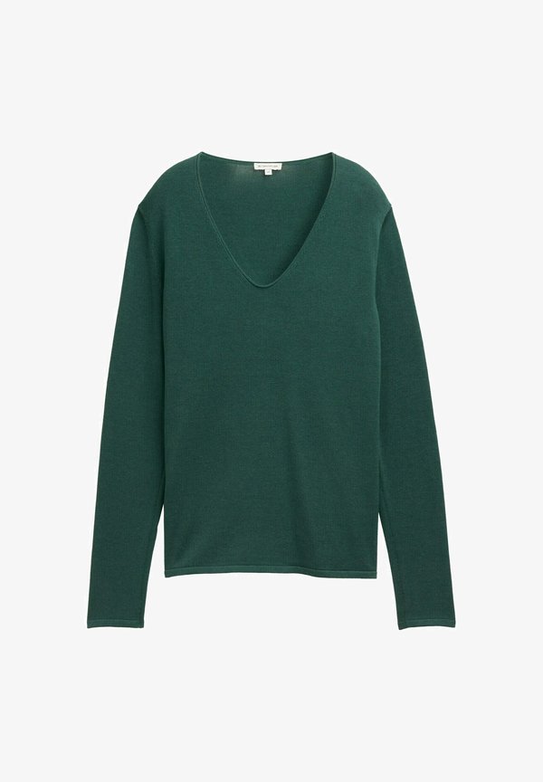 TOM TAILOR BASIC V-NECK - Jumper - explorer green