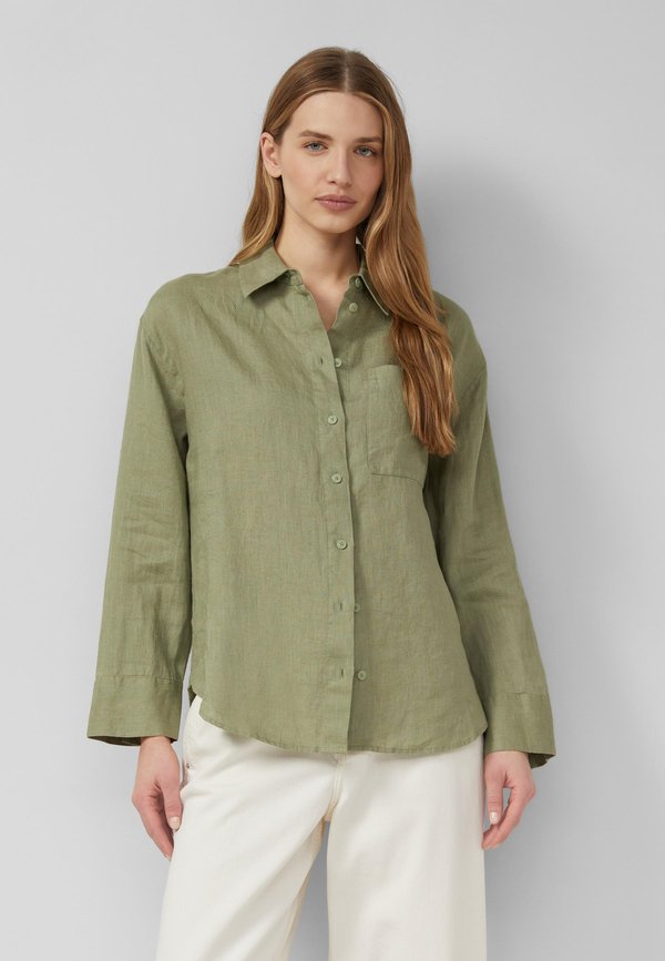 s.Oliver BLUSE - Button-down blouse - olivgrün