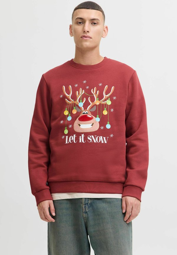 Jack & Jones Sweats X-mas Sweats - Sweatshirt - brick red