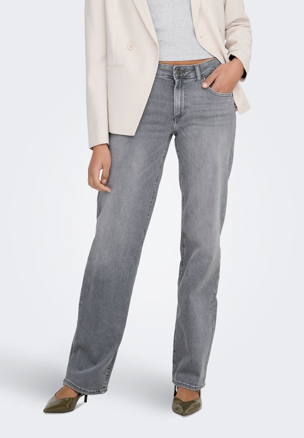 ONLY Straight fit ONLBLUSH Mid waist - Straight leg jeans - medium grey denim
