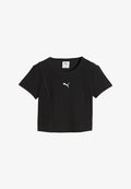 Puma ESSENTIALS GERIPPTES T-SHIRT - Basic T-shirt - black