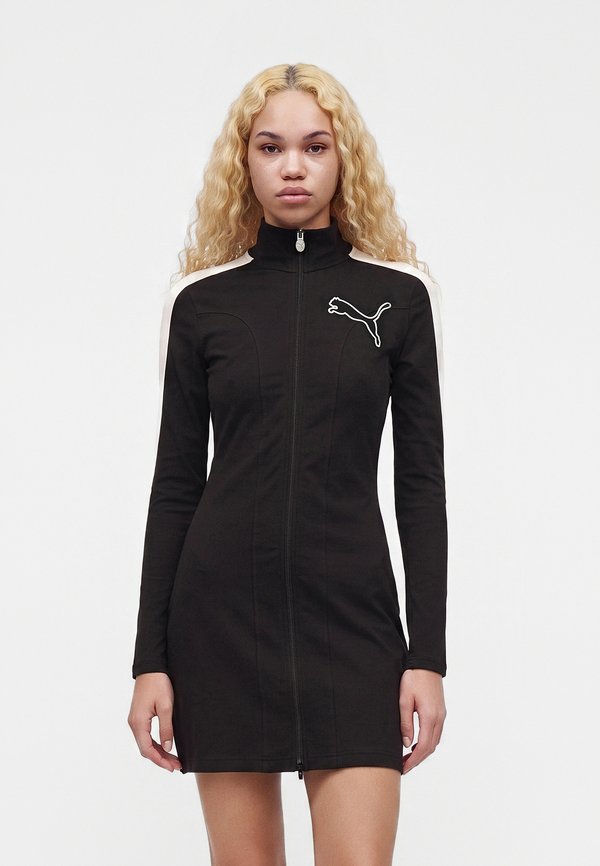 Puma SLIM LOVE OF THE CAT FULL ZIP SHORT - Sweat Dress - black