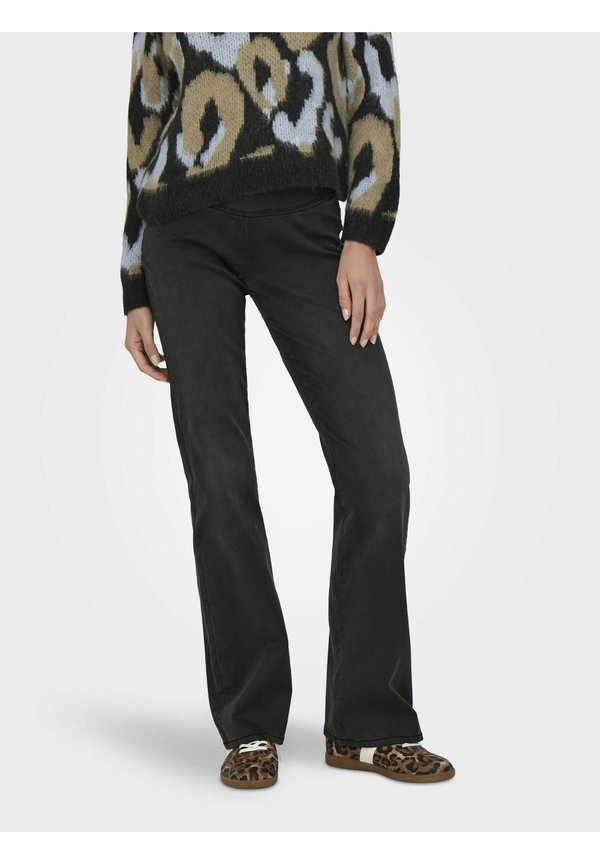 ONLY Flared fit ONLROYAL Mid waist - Flared Jeans - washed black