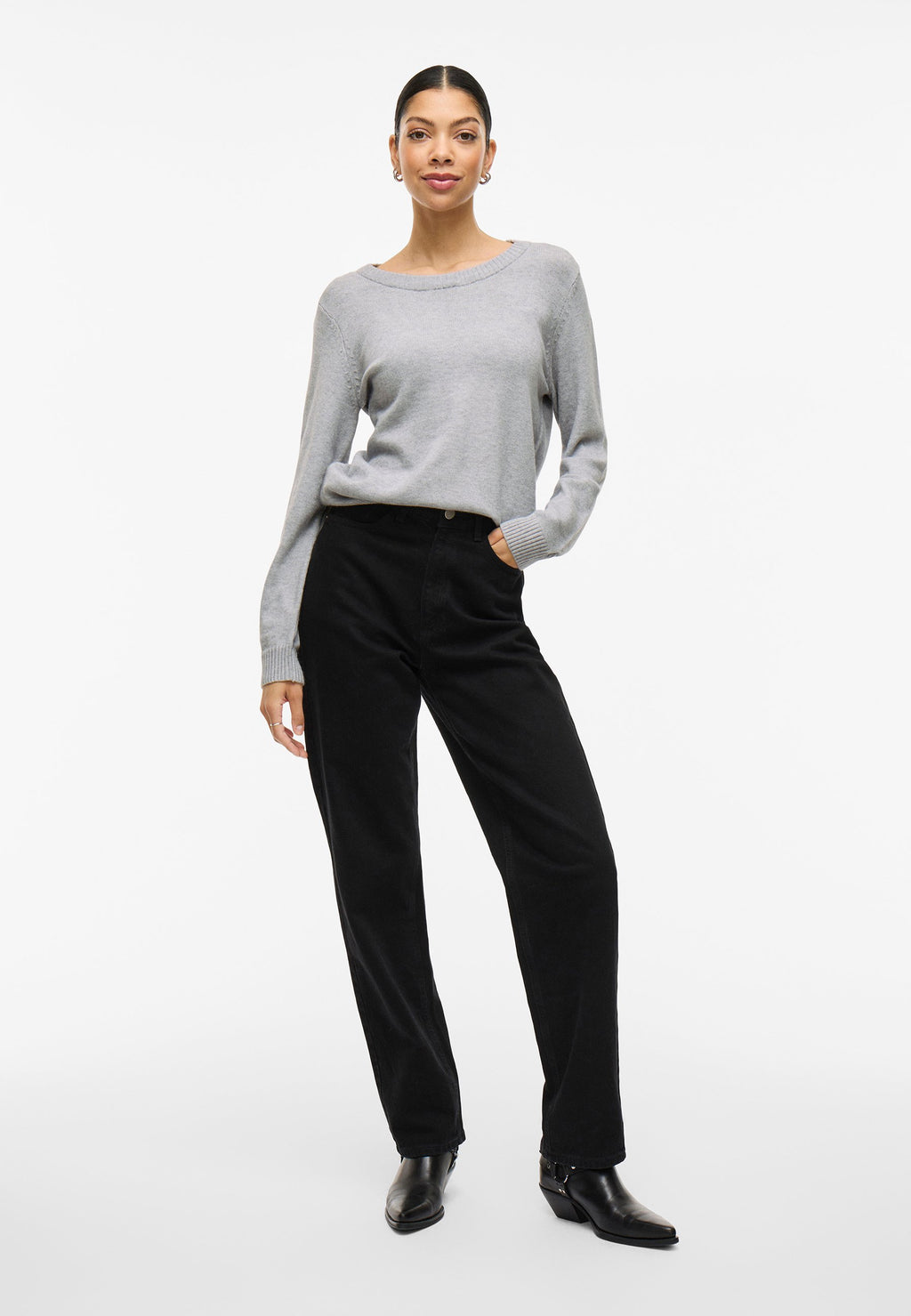 VILA VIRIL O-NECK L/S KNIT TOP - NOOS