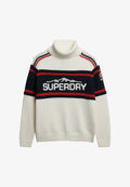 Superdry & Co APRES SKI ROLL NECK - Jumper - dusty ecru multi stripe