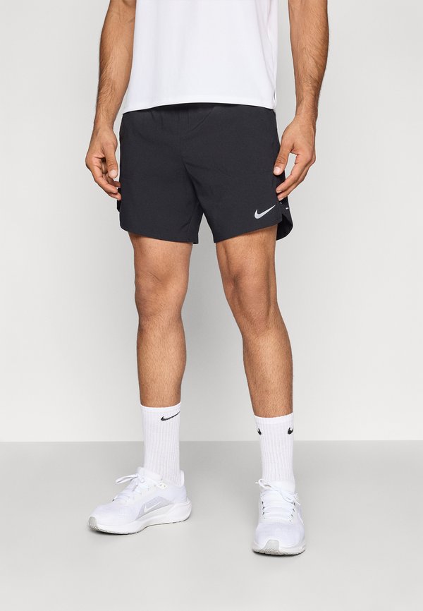 Nike Performance STRIDE - 2-in-1 shorts - black/reflective silver-coloured
