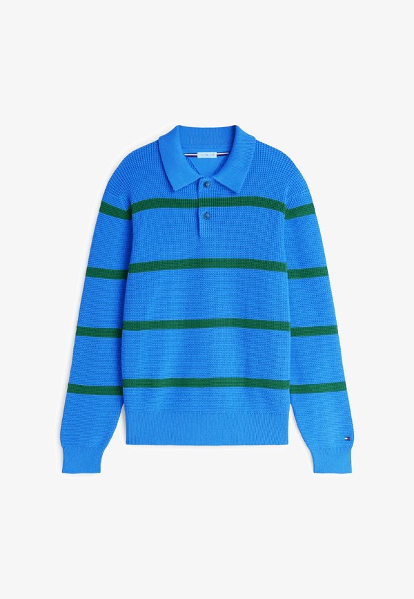 Tommy Hilfiger WAFFLE STRUCTURE RUGBY - Jumper - blue spell/carbon navy
