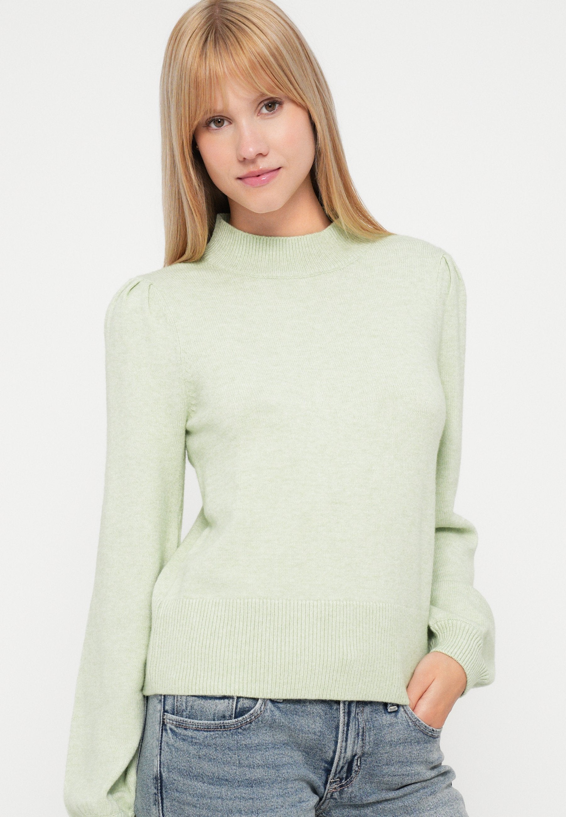VILA VIRIL TURTLE-NK BALLOON L/S TOP - NOOS