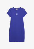 Calvin Klein Jeans MONOLOGO DRESS - Jersey dress - blue river fog