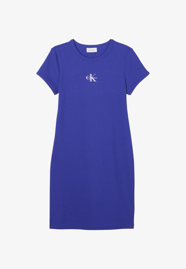 Calvin Klein Jeans MONOLOGO DRESS - Jersey dress - blue river fog