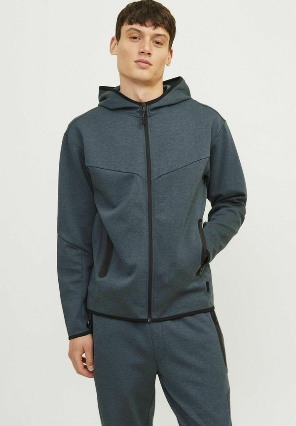 Jack & Jones Zip Plain Zip - Zip-up sweatshirt - navy blazer