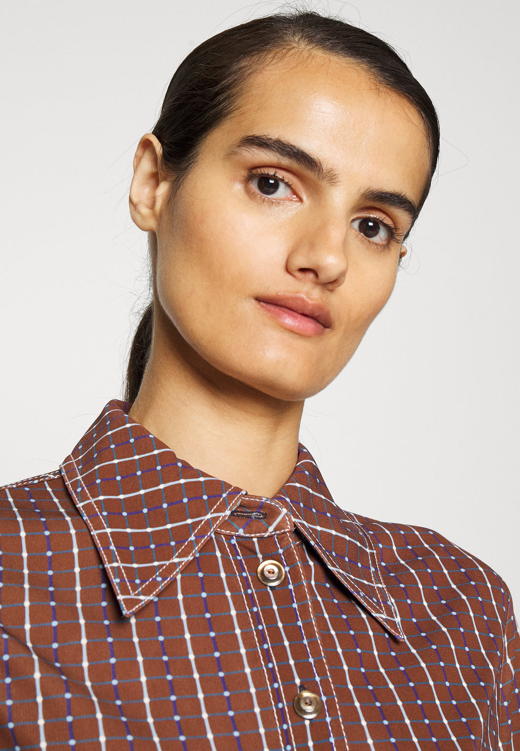 Tory Burch DOTTED WINDOWPANE DRESS