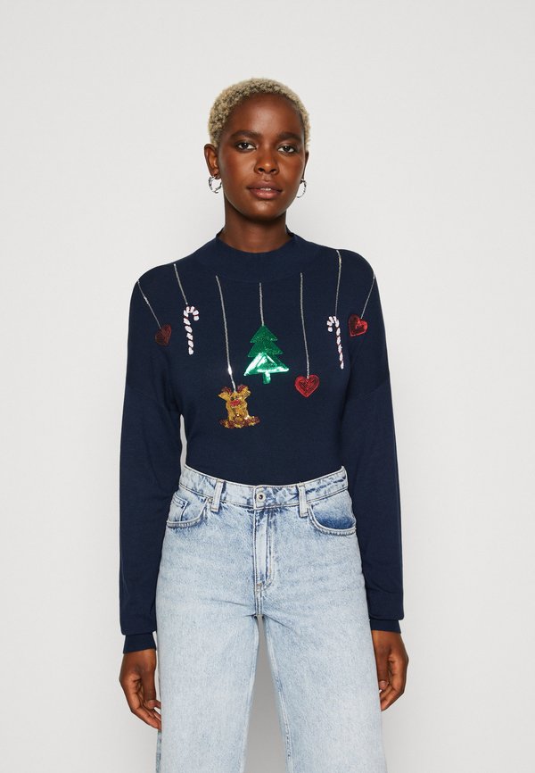 Vero Moda VMQUEENGUARD XMAS - Jumper - dark blue