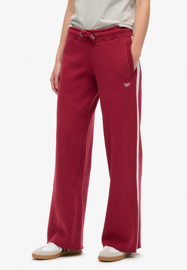 Superdry & Co ESSENTIAL LOGO - Tracksuit bottoms - rich burgundy