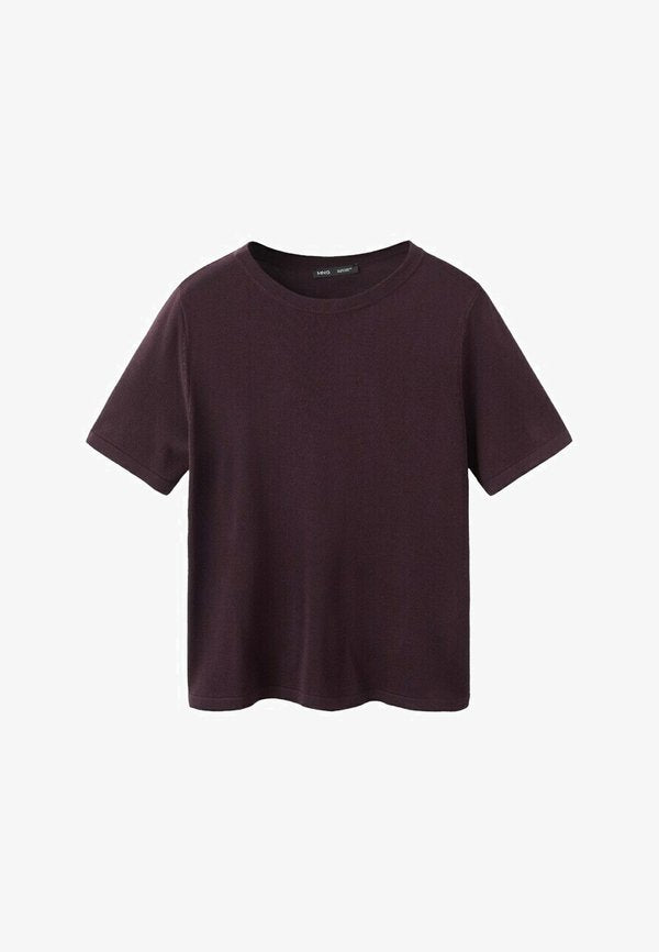 Mango Basic T-shirt - bordeaux