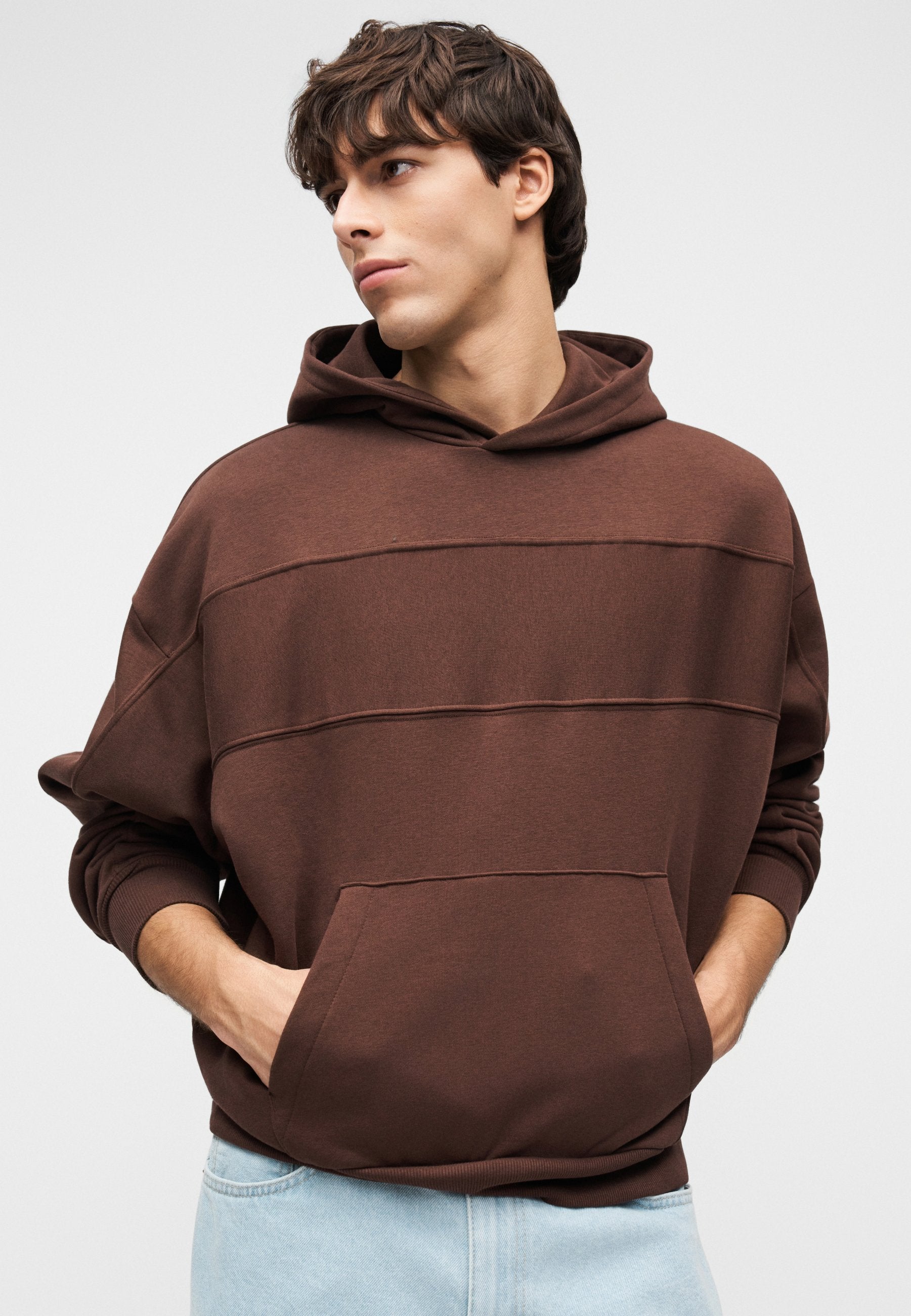 YOURTURN UNISEX RELAXED FIT PANNELED HODDIE