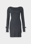 Even&Odd SCOOP NECK LONG SLEEVES TIED HEMS  DRESS