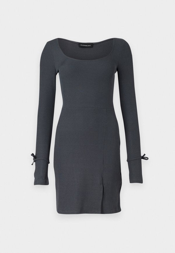 Even&Odd SCOOP NECK LONG SLEEVES TIED HEMS  DRESS